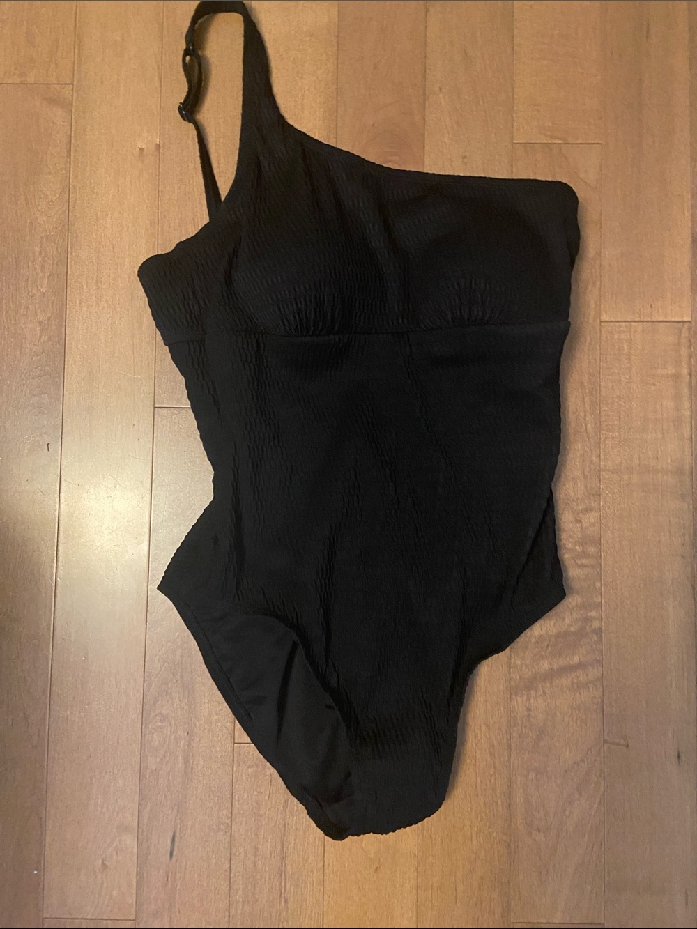 Beach couture Black One-Shoulder Swim One-Piece